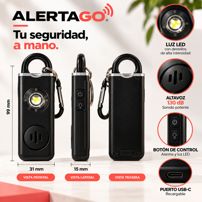 ALERTAGO® | Alarma Personal Recargable con Luz LED